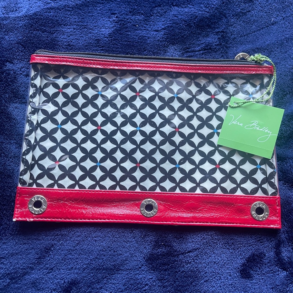 Vera Bradley Barcelona 3-Ring Clear Pencil Case